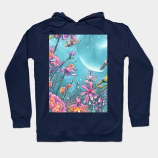 Pastel Flowers in the Pale Moonlight Hoodie